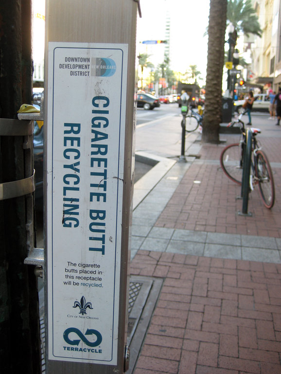 Cigarette butt recycling receptacle / Jared Paben