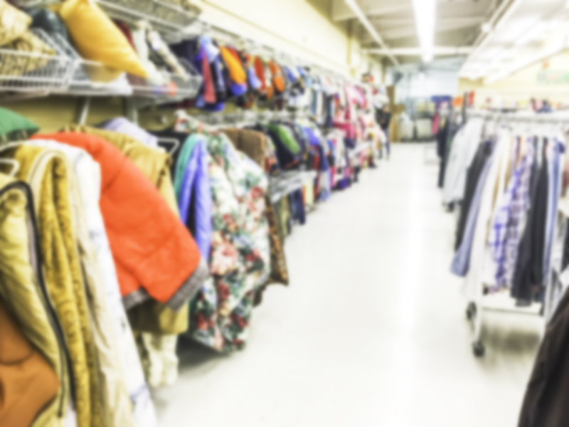 inside thrift store / Checubus, Shutterstock