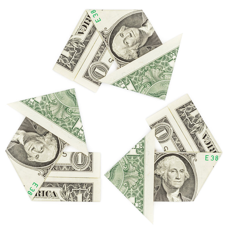 recycled money / Martina_L, Shutterstock