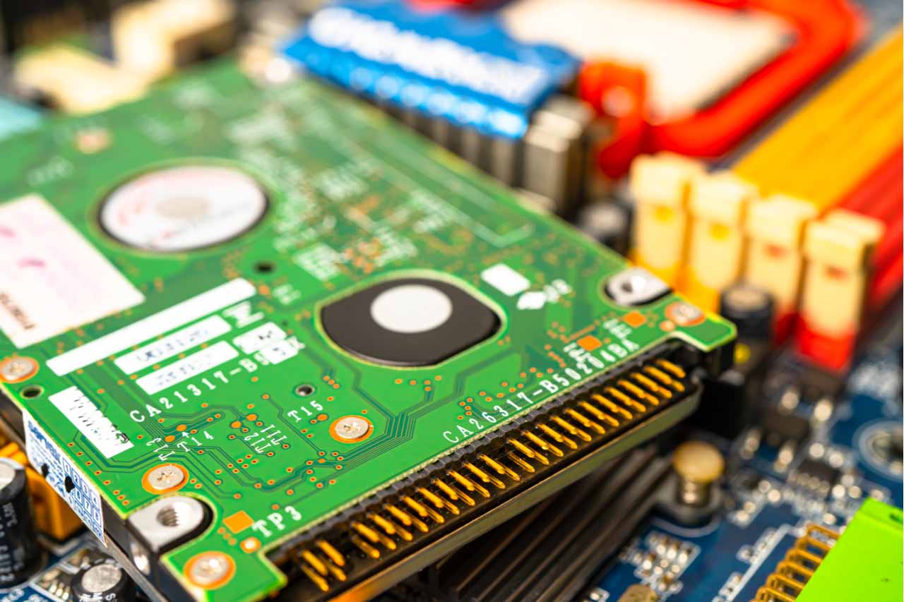 Scrap electronics for recycling.