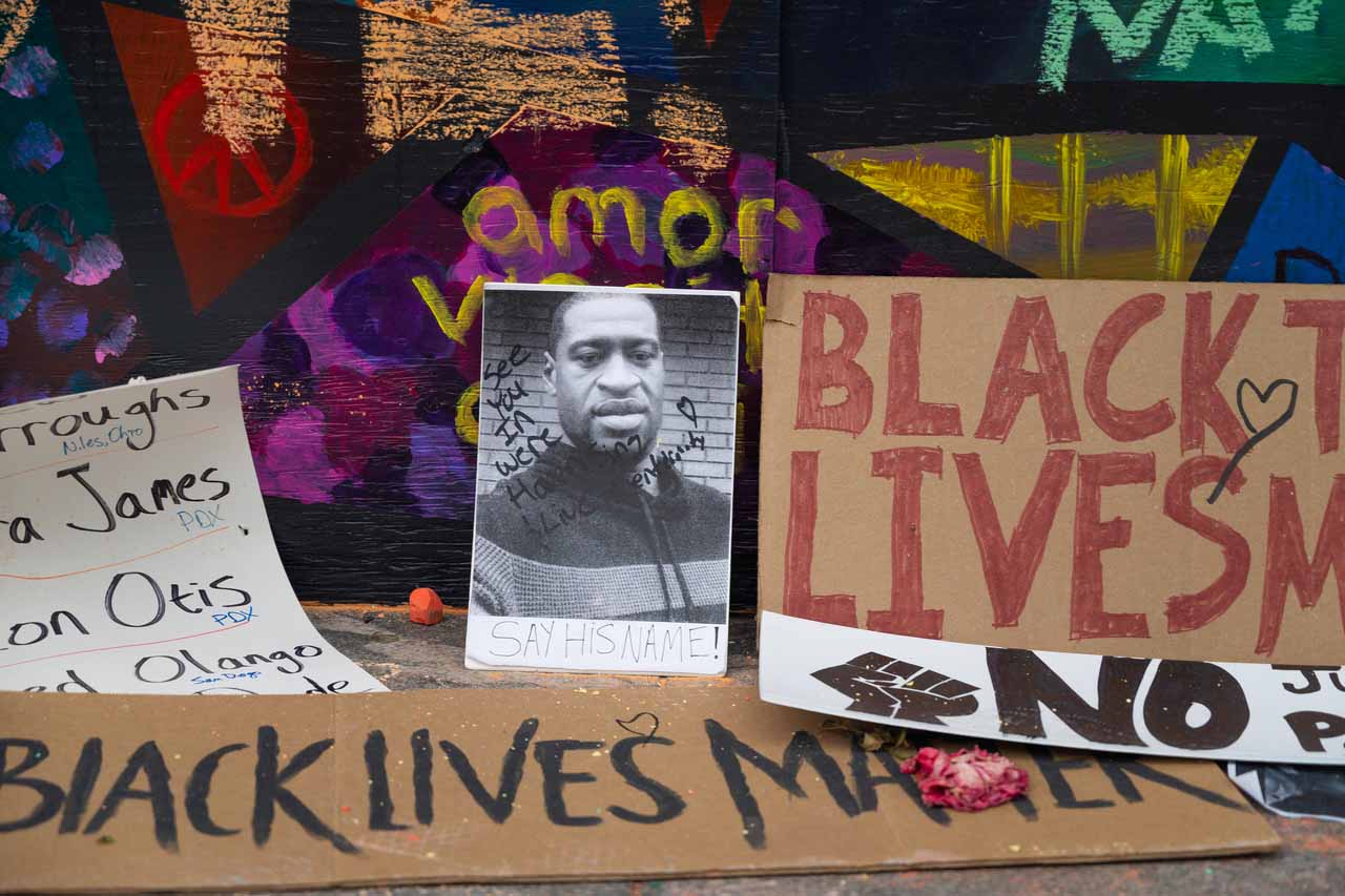 A George Floyd memorial.