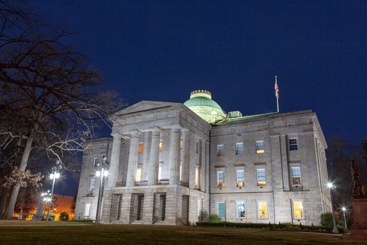 North Carolina capitol building in Raleigh.