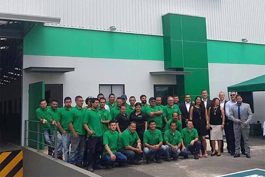 Quantum team outside the company facility in Costa Rica.