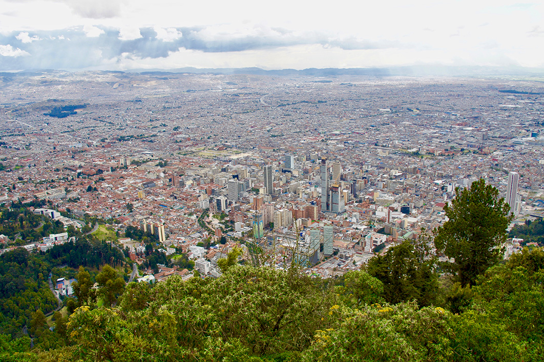 Bogota, Colombia seen from above.