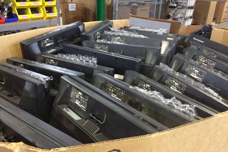 E-scrap collected for recycling.