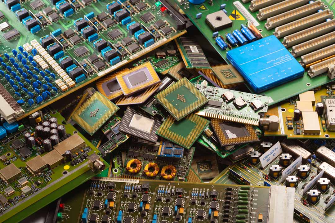 E-scrap for recycling.