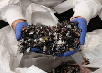 Mechanically shredded batteries at the Princeton NuEnergy facility
