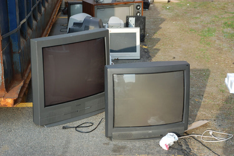 CRTs collected for recycling