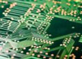 Closeup of a printed circuitboard