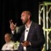 Bo Bodo of Li-Cycle speaks on stage at the 2022 E-Scrap Conference.