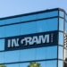 Ingram Micro sign on company building in California.