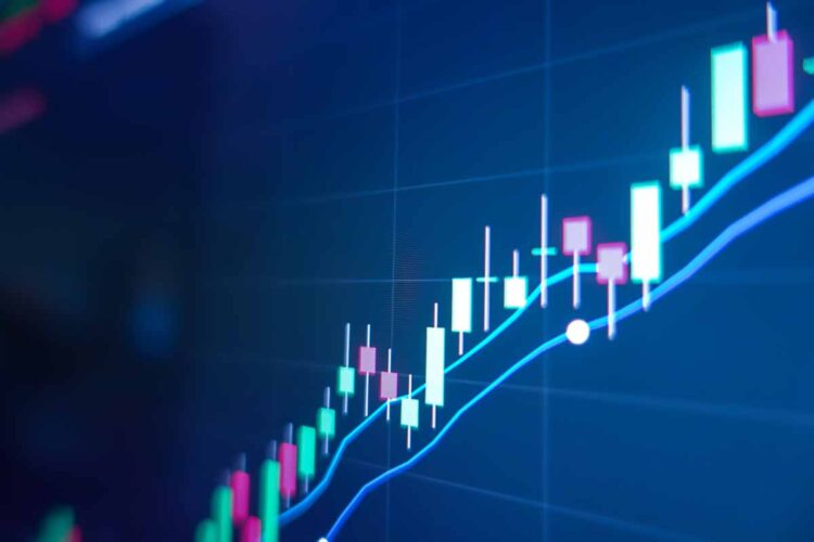Stock market graph indicating higher prices.