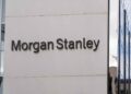 Morgan Stanley company sign on building in Texas.