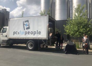 PCs for People truck collecting used electronics.