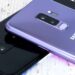 Samsung Galaxy S9 phones stacked on a surface.