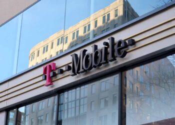 T-Mobile sign on company store.