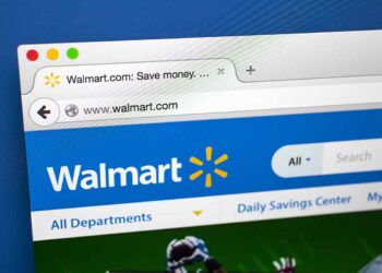 Walmart website shown in on screen.