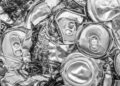 Aluminum can bale close up.