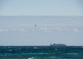 cargo ship at sea