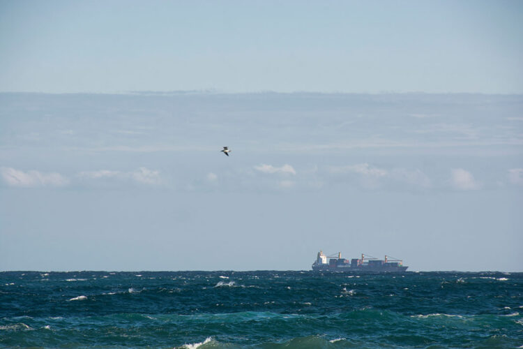 cargo ship at sea