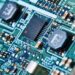 Closeup of electronic circuitboard.