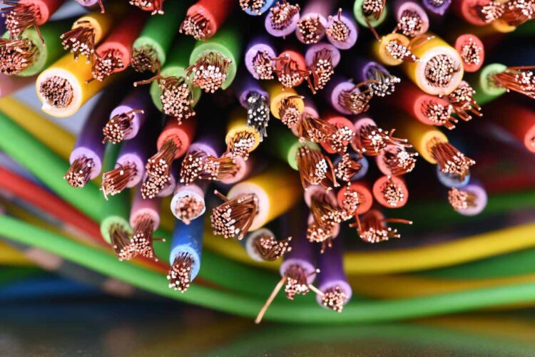 Electrical wires collected for recycling.