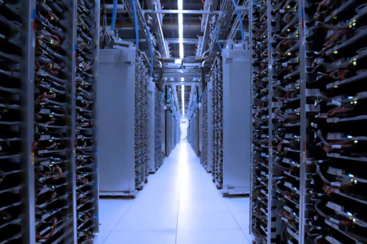 View inside a data center.