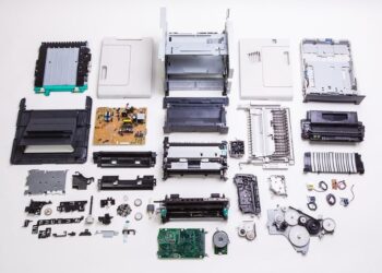 disassembled printer