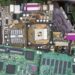 A pile of electronic scrap ready for recycling.