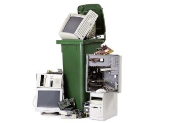 Electronics gathered for recycling.