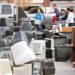 Electronics recycling collection event.