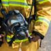 Firefighter with safety gear.