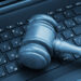 gavel on computer