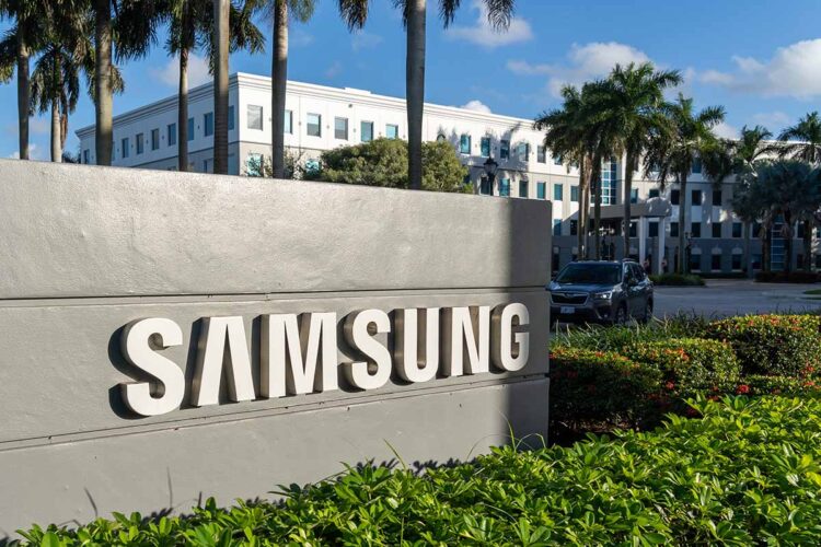 Samsung company sign.