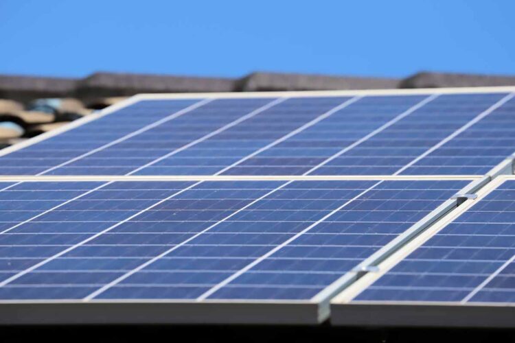 Solar panels on a residential roof.